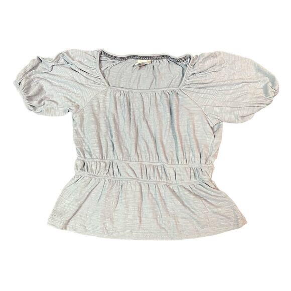 Knox Rose Tops - Knox Rose Light Blue Peasant Top Square Neckline Women’s Size S